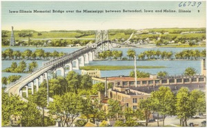 Iowa-Illinois Memorial Bridge over the Mississippi between Bettendorf, Iowa and Moline, Illinois