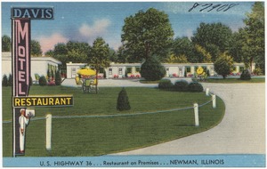 Davis Motel & Restaurant, U.S. Highway 36... Restaurant on premises... Newman, Illinois