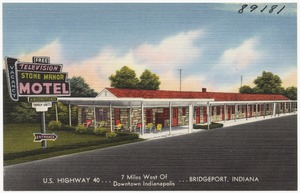 Stone Manor Motel, U. S. Highway 40... 7 miles west of downtown Indianapolis... Bridgeport, Indiana