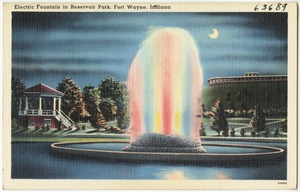 Electric fountain in Reservoir Park, Fort Wayne, Indiana