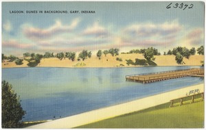 Lagoon, dunes in background, Gary, Indiana