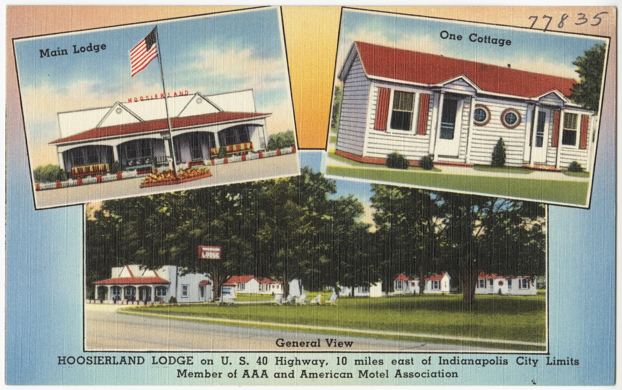 Hoosierland Lodge on U. S. 40 Highway, 10 miles east of Indiana City