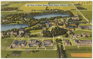 Air view of Notre Dame, Notre Dame, Indiana