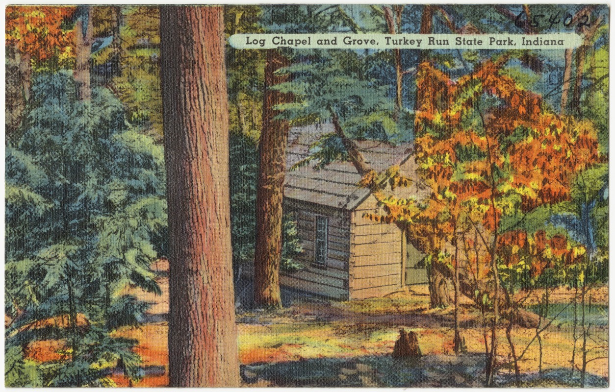 Log chapel and grove, Turkey Run State Park, Indiana