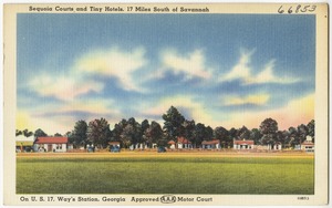 Sequoia courts and tiny hotels, 17 miles south of Savannah on U. S. 17, Way's Station, Georgia