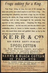 Kerr & Co's Aesop's fables. The frogs asking for a king. (See other ...