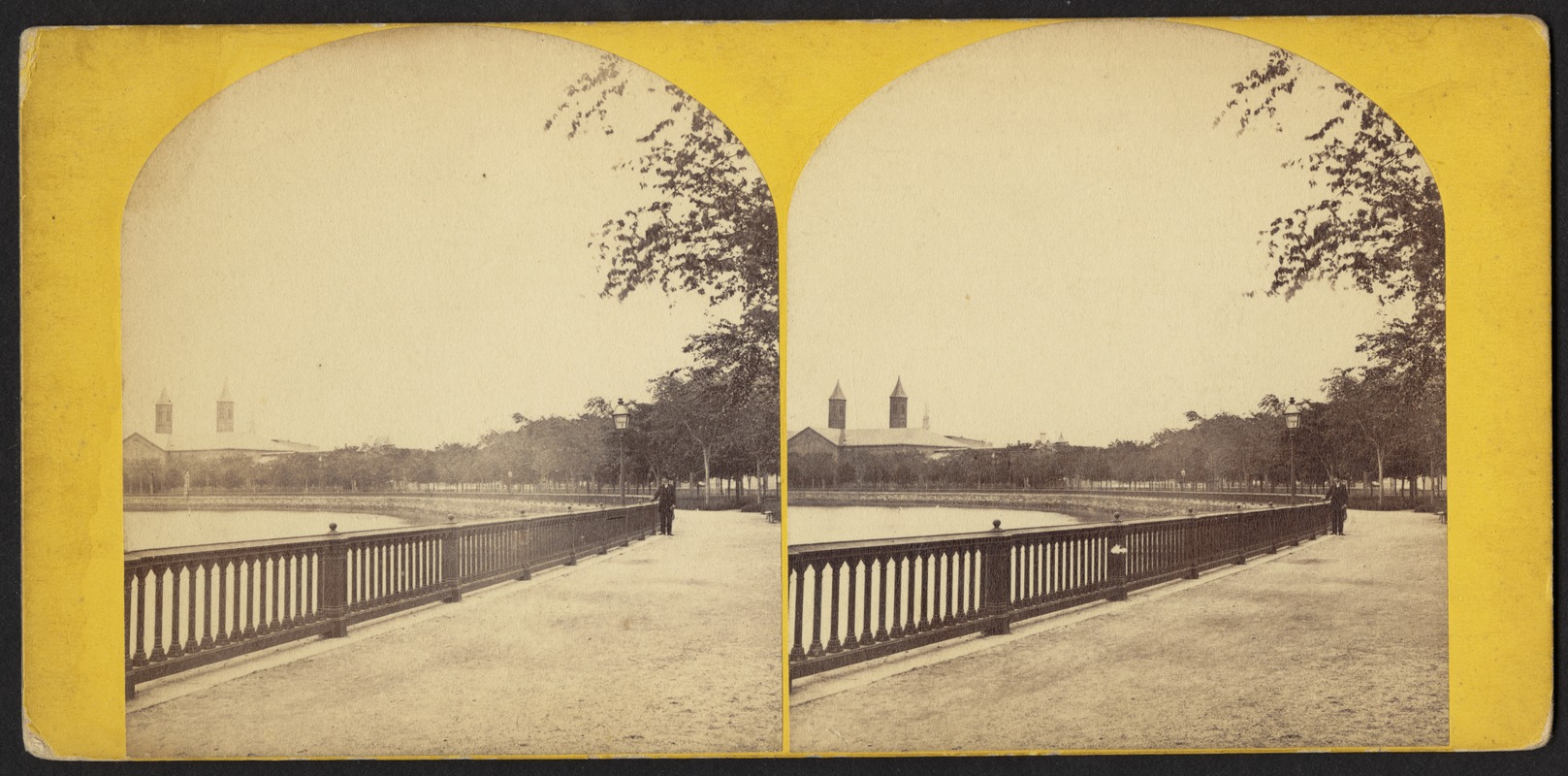 Man taking a stroll along the esplanade