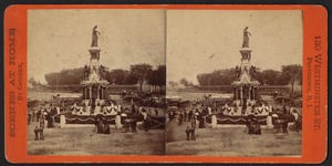 Soldiers Monument, "Exchange Place" Providence, R.I. as it appeared "Decoration Day" May 30th 1874