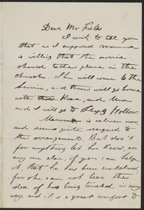 Julian Hawthorne autograph letter signed to James Thomas Fields, [Concord], 22 May 1864