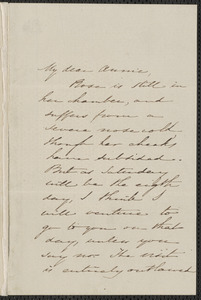 Sophia Hawthorne autograph note signed to Annie Adams Fields, [Concord], 15 April [1861?]