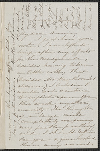 Sophia Hawthorne autograph letter signed to Annie Adams Fields, [Concord], approximately 18 March 1862