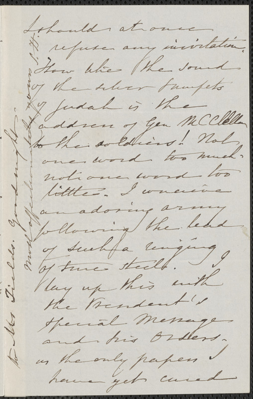 Sophia Hawthorne autograph letter signed to Annie Adams Fields, [Concord], approximately 18 March 1862