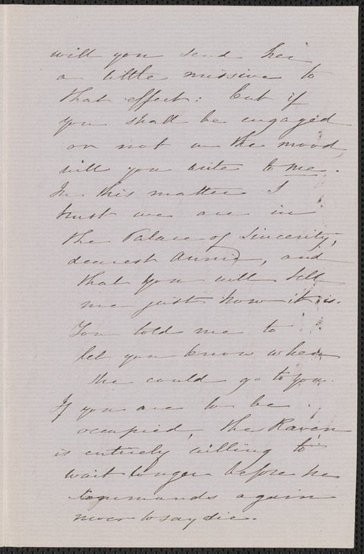 Sophia Hawthorne autograph letter signed to Annie Adams Fields, [Concord], 17 December 1862