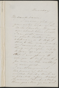 Sophia Hawthorne autograph letter signed to Annie Adams Fields, [March 1863]