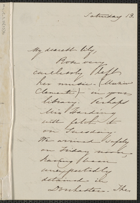Sophia Hawthorne autograph letter signed to [Annie Adams Fields, Concord], 14 June 1862