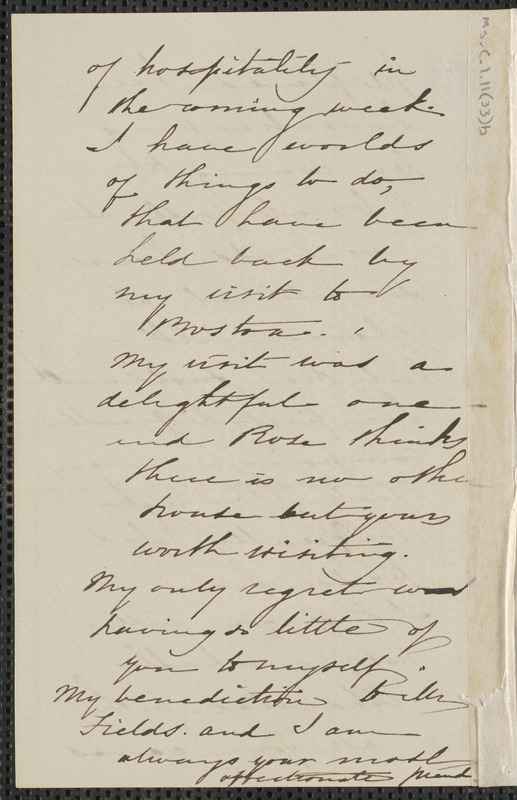 Sophia Hawthorne autograph letter signed to [Annie Adams Fields, Concord], 14 June 1862