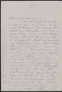 Sophia Hawthorne autograph letter signed to Annie Adams Fields, [Concord], 14 June [1863]