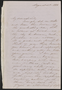 Sophia Hawthorne autograph letter signed to [Annie Adams Fields, Concord], 2 August 1863