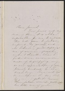Sophia Hawthorne autograph letter signed to James Thomas Fields, [Concord], 20 September 1863