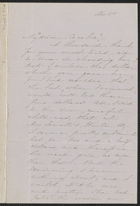 Sophia Hawthorne autograph letter signed to [Annie Adams Fields, Concord], 8 November [1863]