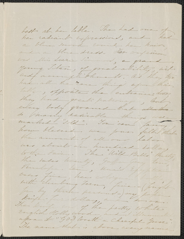 Sophia Hawthorne autograph letter signed to [Annie Adams Fields, Concord], 28 February [1864]