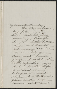 Sophia Hawthorne autograph note signed to Annie Adams Fields, [Concord], 5 March [1864]
