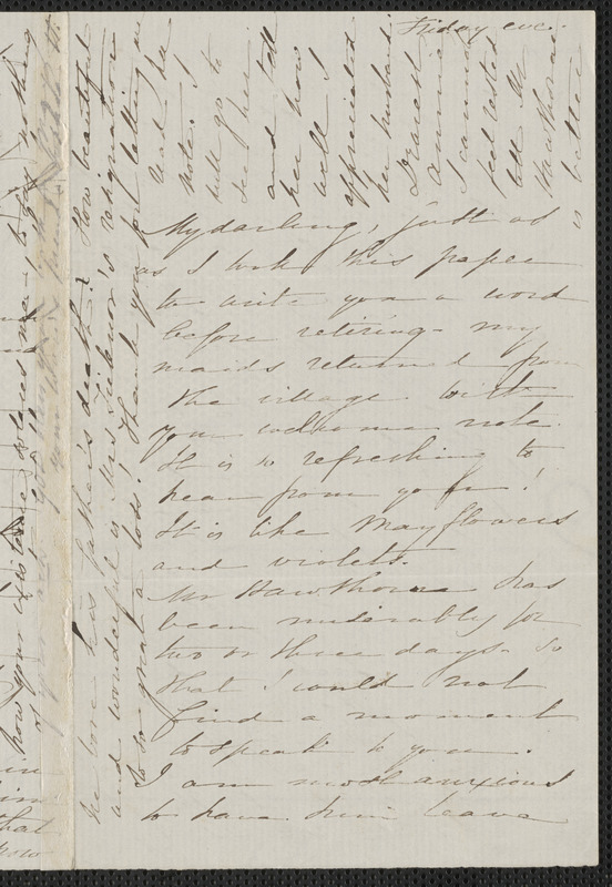 Sophia Hawthorne autograph letter signed to Annie Adams Fields, [Concord, 29 April 1864]