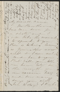 Sophia Hawthorne autograph letter signed to Annie Adams Fields, [Concord], 5 May 1864