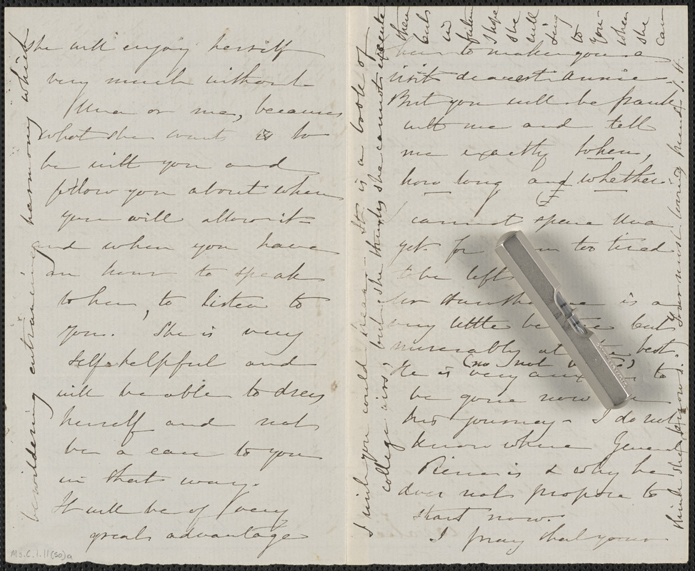 Sophia Hawthorne autograph letter signed to Annie Adams Fields, [Concord], 5 May 1864