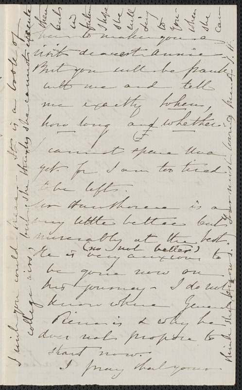Sophia Hawthorne autograph letter signed to Annie Adams Fields, [Concord], 5 May 1864