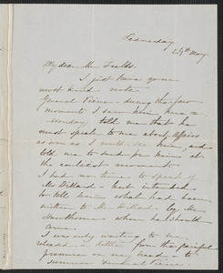 Sophia Hawthorne autograph letter signed  To James Thomas Fields, [Concord, 25 May 1864]
