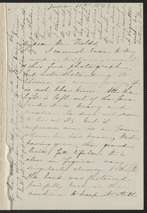 Sophia Hawthorne autograph note signed James Thomas Fields, [Concord], 11 June 1864