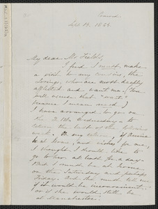Sophia Hawthorne autograph letter signed James Thomas Fields, [Concord], 14 September 1864