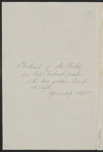 Sophia Hawthorne autograph manuscript to [Annie Adams Fields, Concord], 29 April 1865