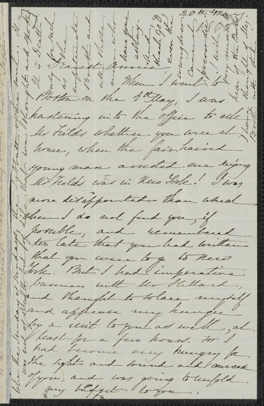 Sophia Hawthorne autograph letter signed to Annie Adams Fields, [Concord], 20 May 1865