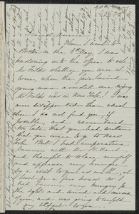 Sophia Hawthorne autograph letter signed to Annie Adams Fields, [Concord], 20 May 1865