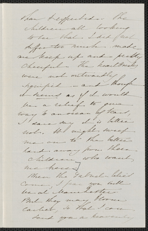Sophia Hawthorne autograph letter signed to [Annie Adams Fields, Concord], 26 May 1865