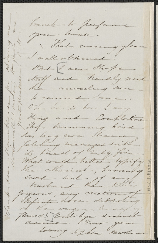 Sophia Hawthorne autograph letter signed to [Annie Adams Fields, Concord], 26 May 1865