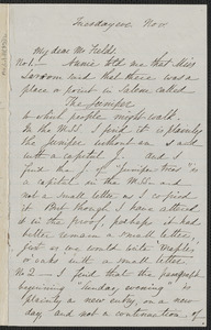 Sophia Hawthorne autograph letter signed to James Thomas Fields, [Concord], November [1865]
