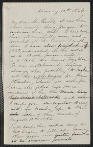 Sophia Hawthorne autograph letter signed to James Thomas Fields, [Concord], 10 February 1866