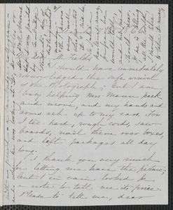 Sophia Hawthorne autograph letter signed to James Thomas Fields, [Concord], 8 March 1866