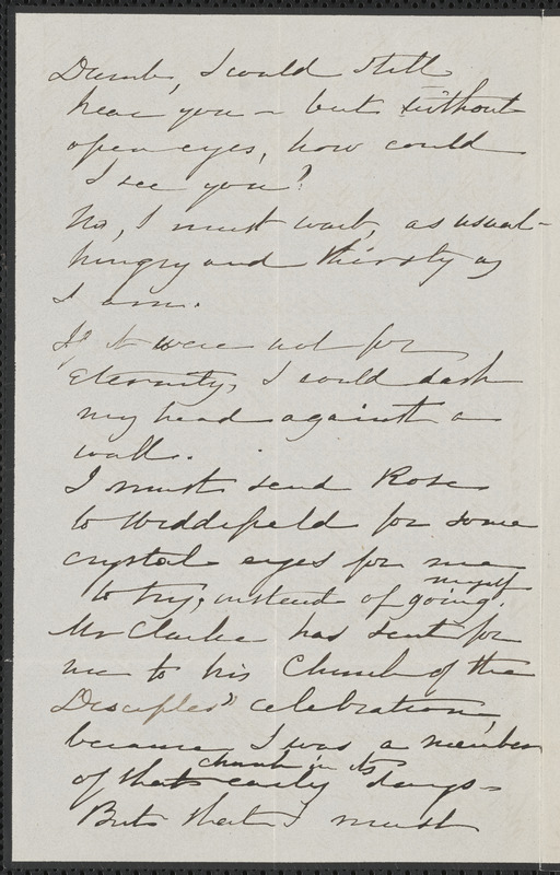 Sophia Hawthorne autograph letter signed to Annie Adams Fields, [Concord], 25 April 1866