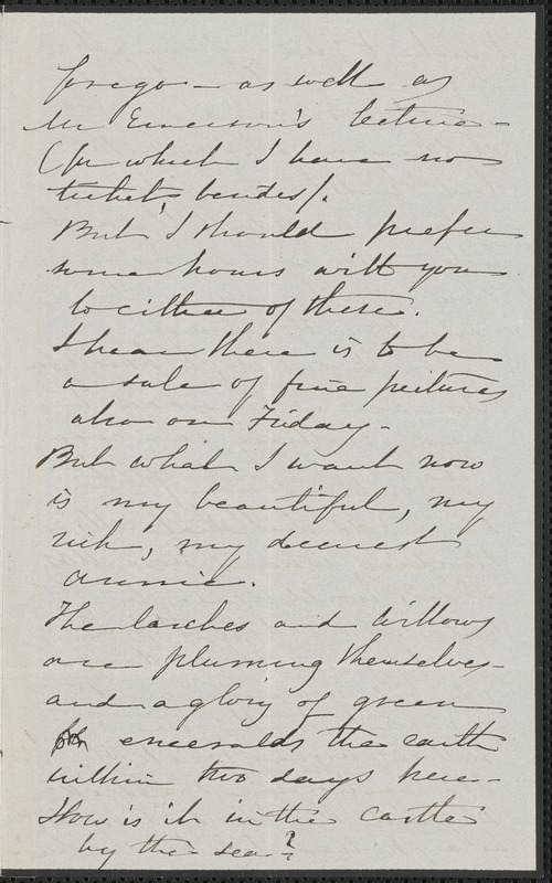 Sophia Hawthorne autograph letter signed to Annie Adams Fields, [Concord], 25 April 1866