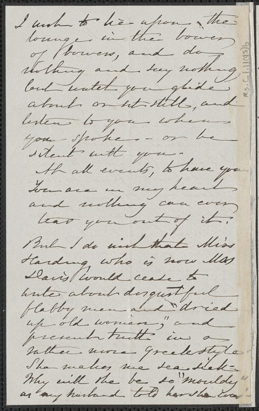 Sophia Hawthorne autograph letter signed to Annie Adams Fields, [Concord], 25 April 1866
