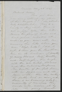 Sophia Hawthorne autograph letter signed to Annie Adams Fields, [Concord], 28 May 1866