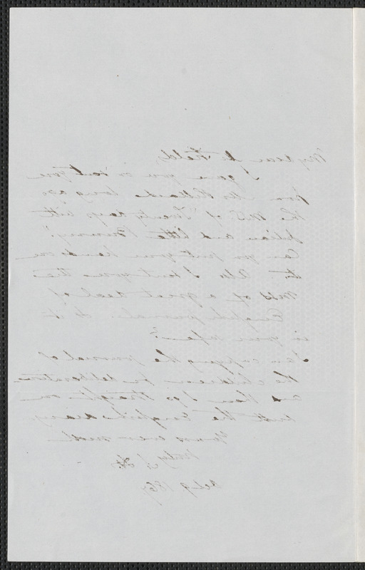 Sophia Hawthorne autograph note signed to James Thomas Fields, [Concord], 9 October 1867