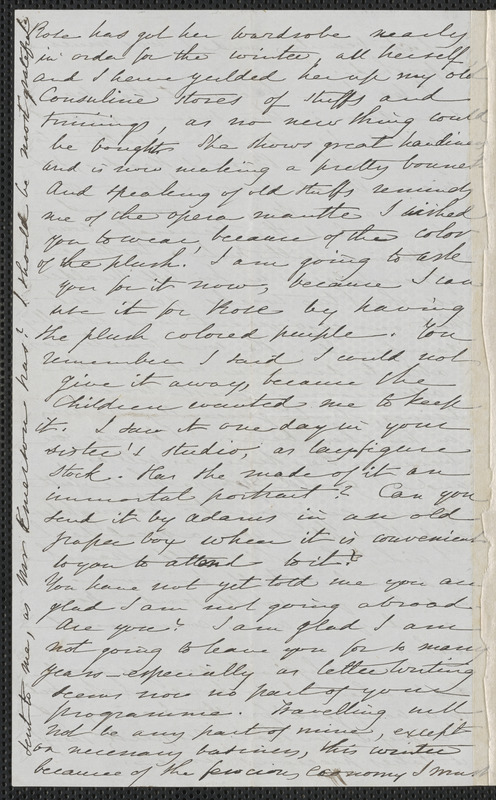 Sophia Hawthorne autograph letter signed to Annie Adams Fields, [Concord], 16 October 1867