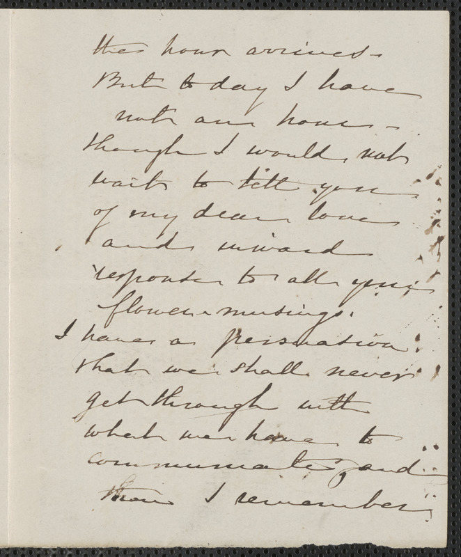 Sophia Hawthorne autograph letter signed to Annie Adams Fields, [Concord]