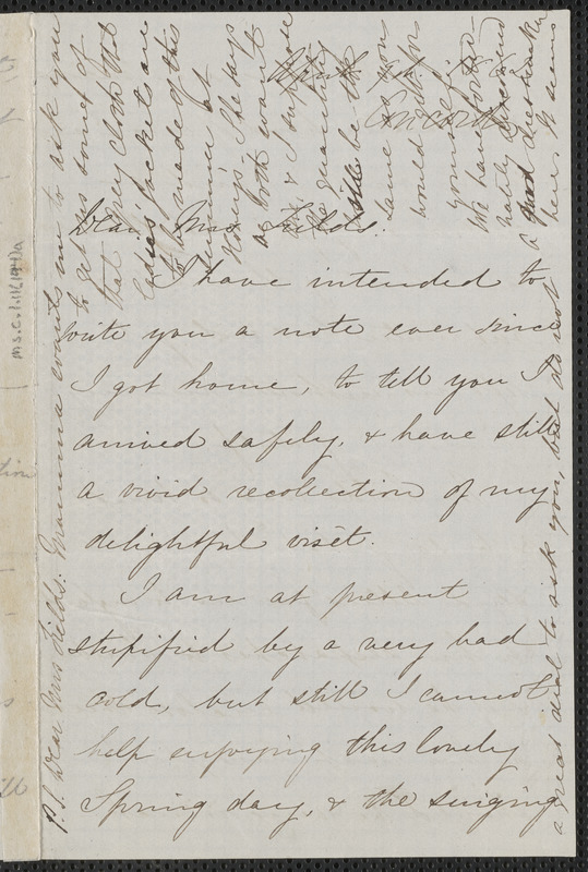 Una Hawthorne autograph letter signed to Annie Adams Fields, Concord, 9 April 1862
