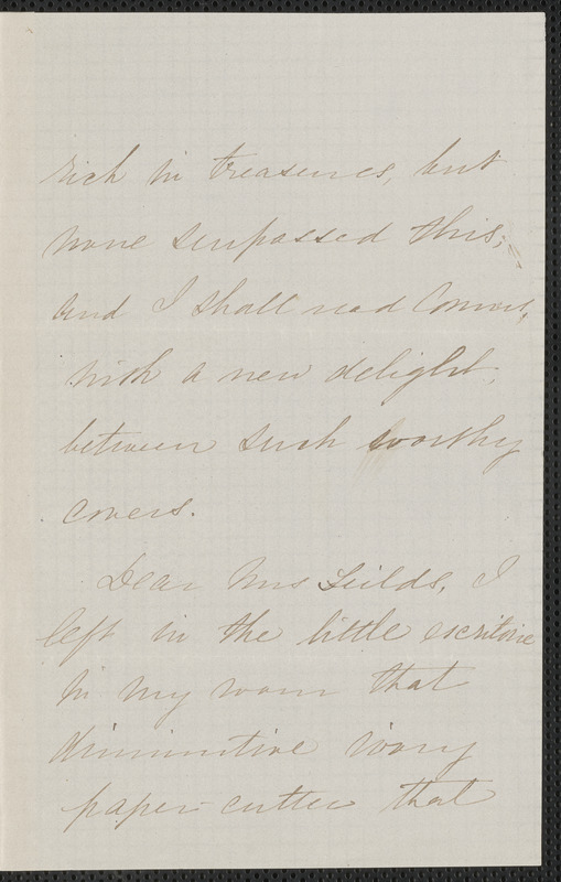 Una Hawthorne autograph letter signed to James Thomas Fields & Annie Adams Fields, [Concord], 5 March 1863
